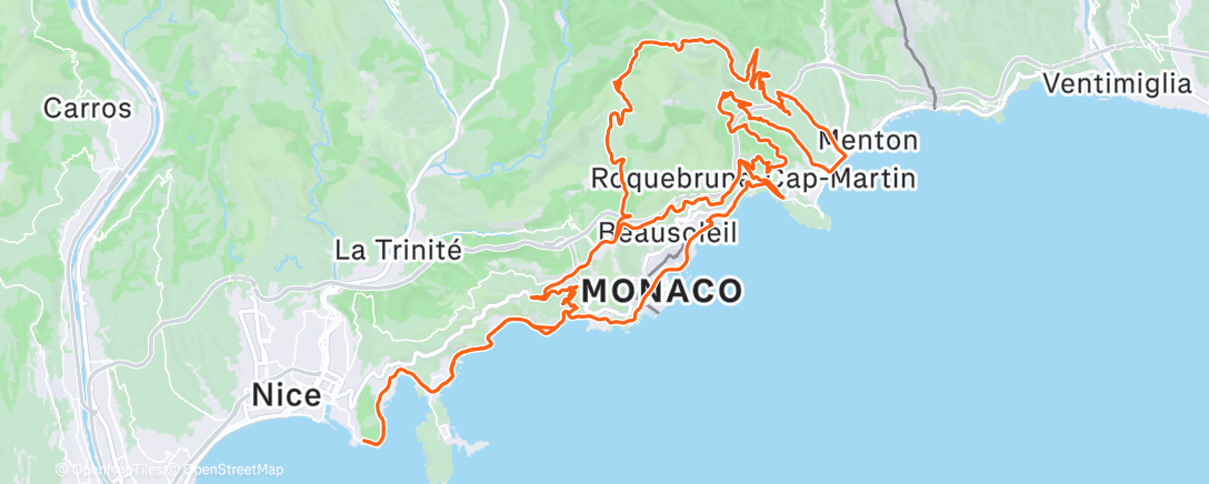 Map of the activity, Sortie vélo le matin