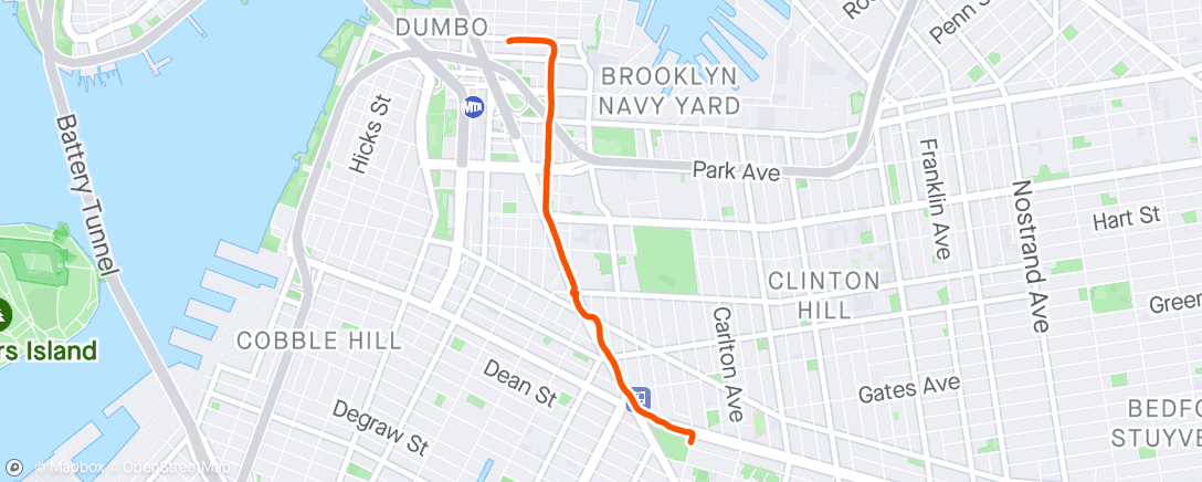 Map of the activity, Afternoon Run