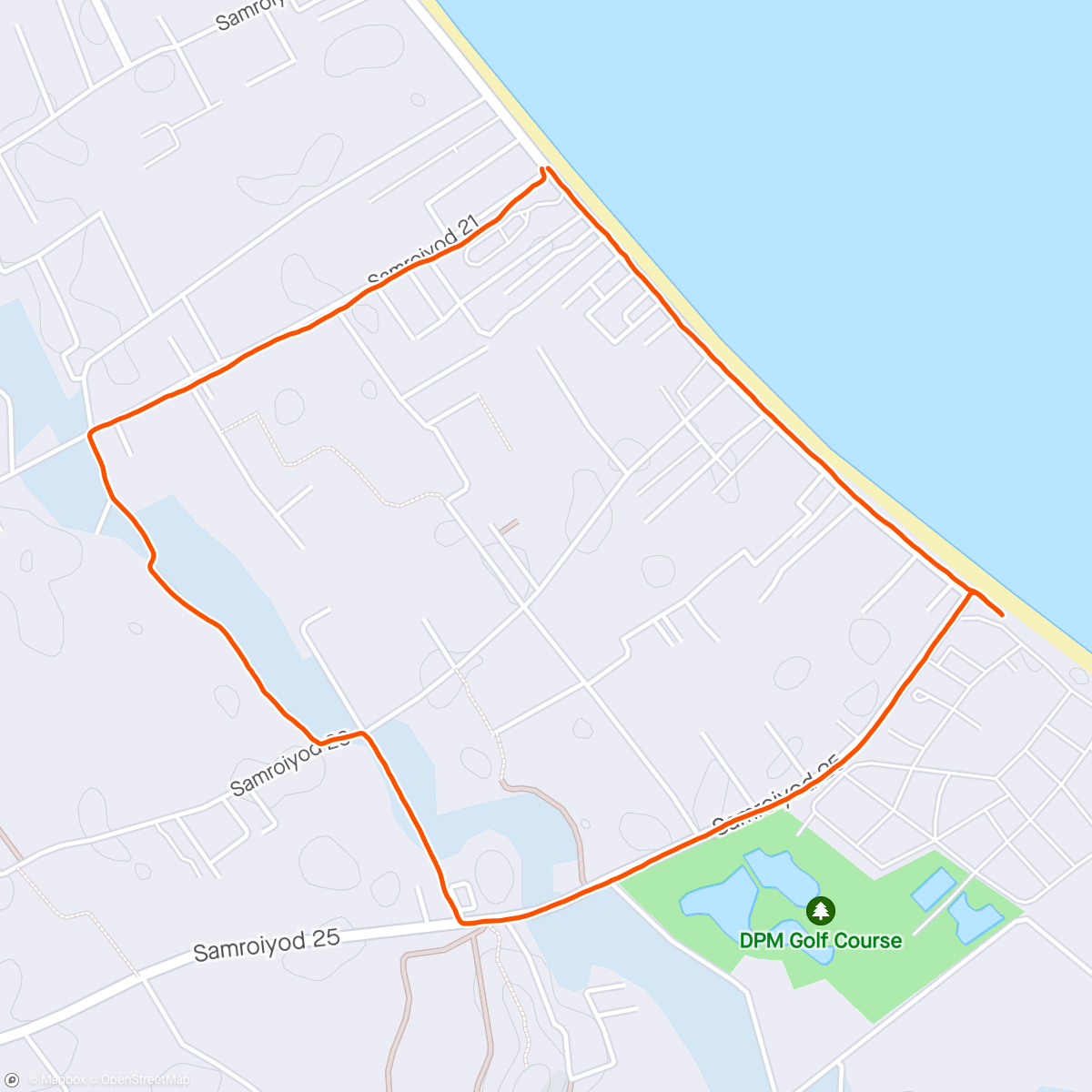 Map of the activity, Beach run - Dolphin Bay