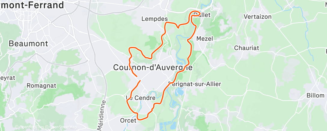Map of the activity, Nocturne SLVTT  COURNON