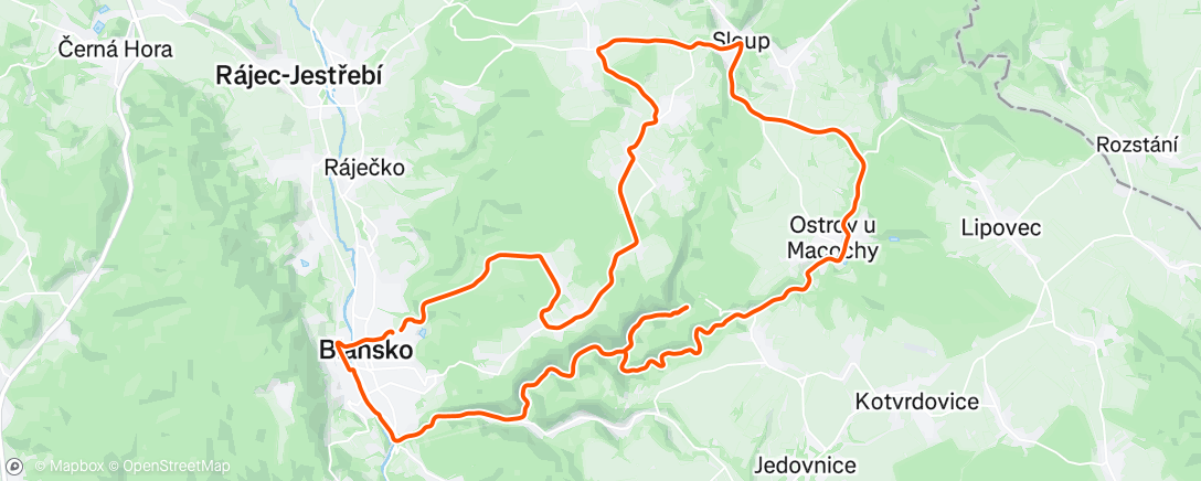 Map of the activity, Afternoon Gravel Ride