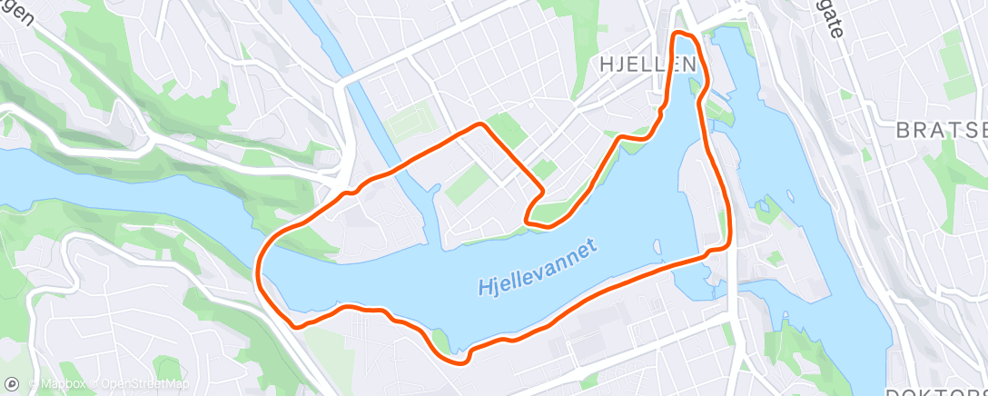 Map of the activity, K-løp - Hjellevannet