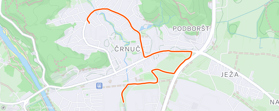Map of the activity, Evening Run