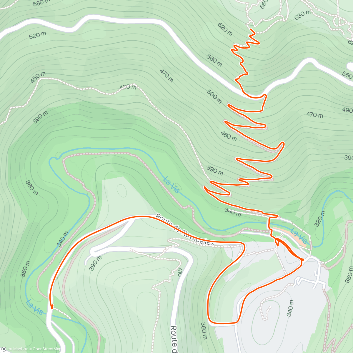 Map of the activity, Marche - Descente technique dans Navacelles