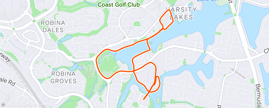 Map of the activity, Afternoon Run