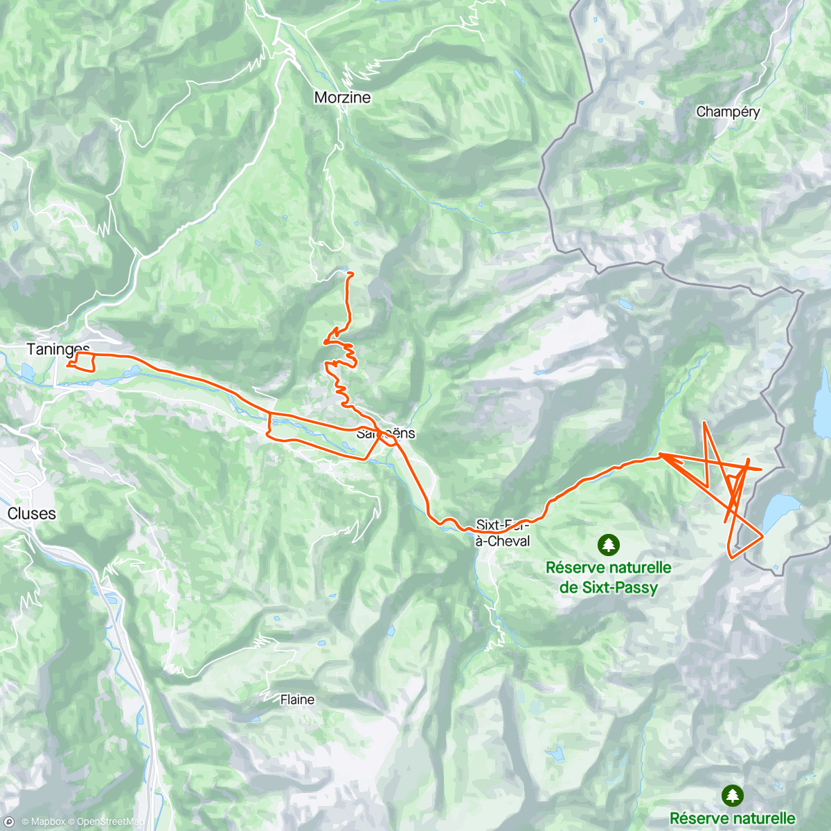 Map of the activity, Joux plane and lunch.