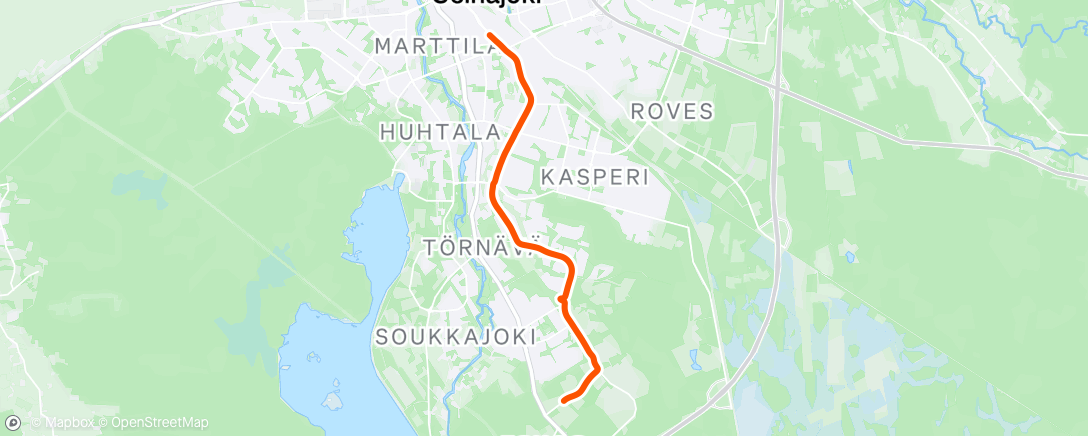 Map of the activity, Evening Ride