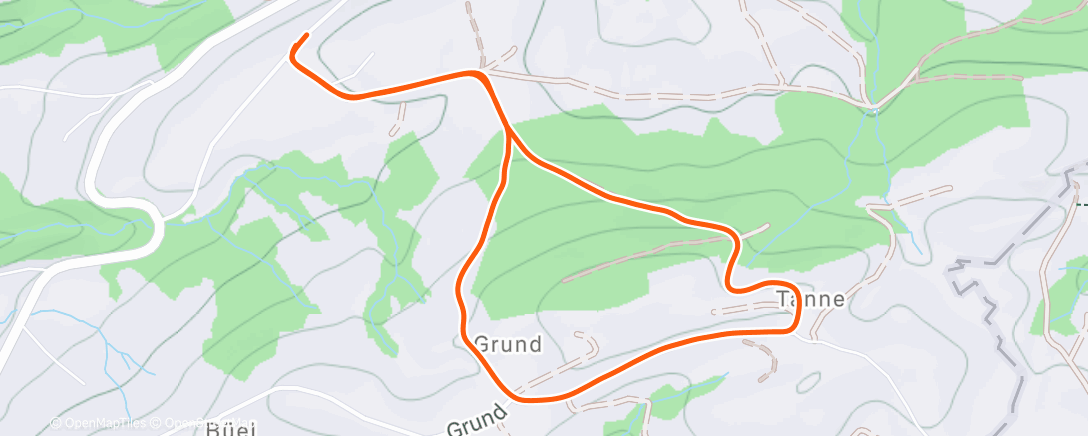 Map of the activity, Afternoon Hike
