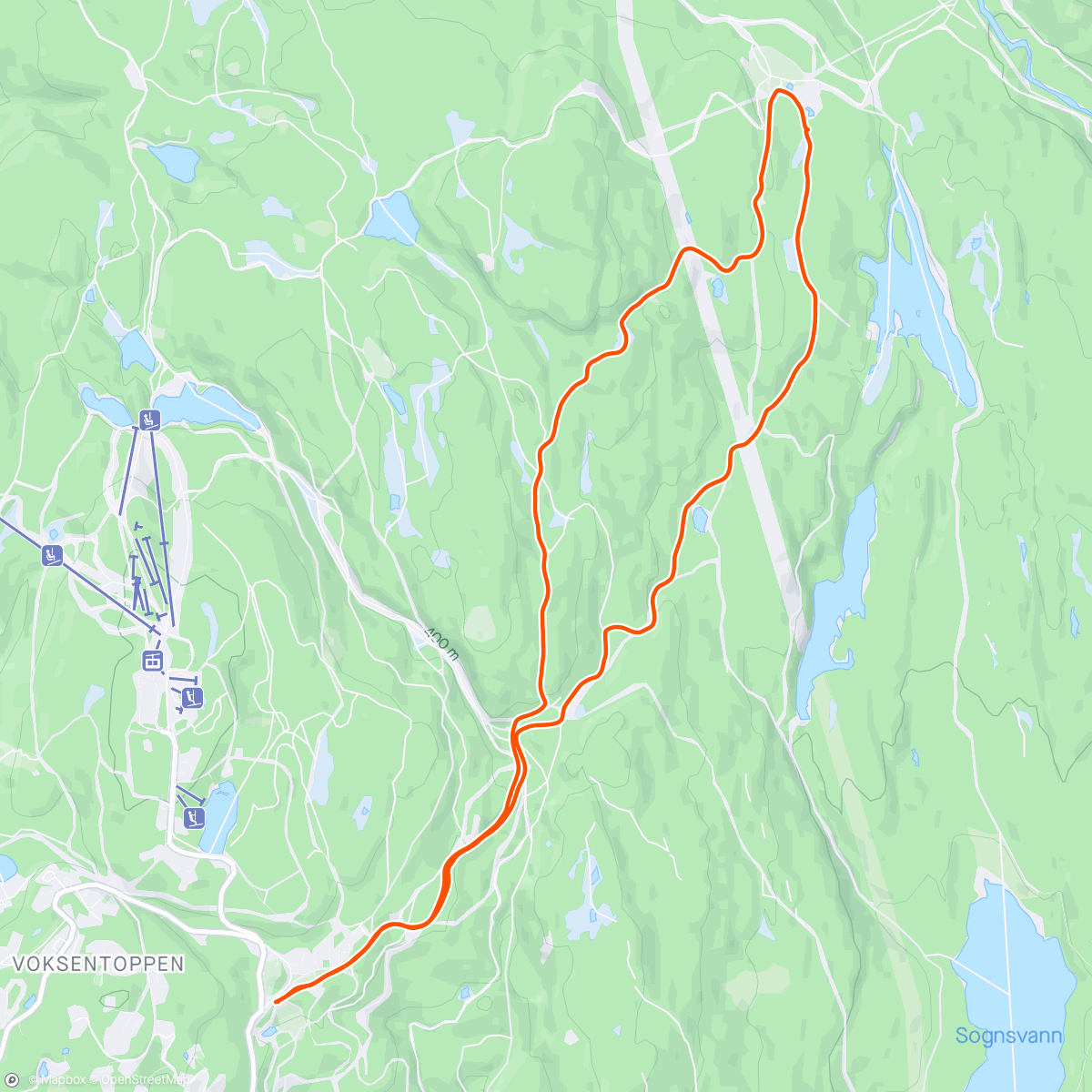 Map of the activity, Ullevålseter