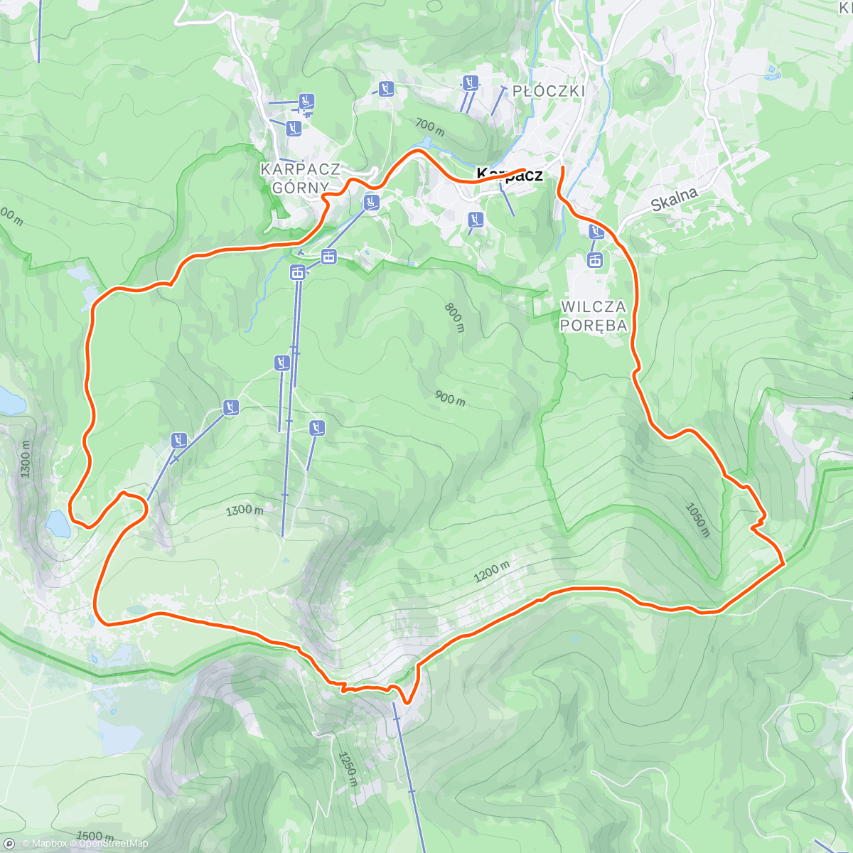 Mapa de la actividad (Śnieżka)