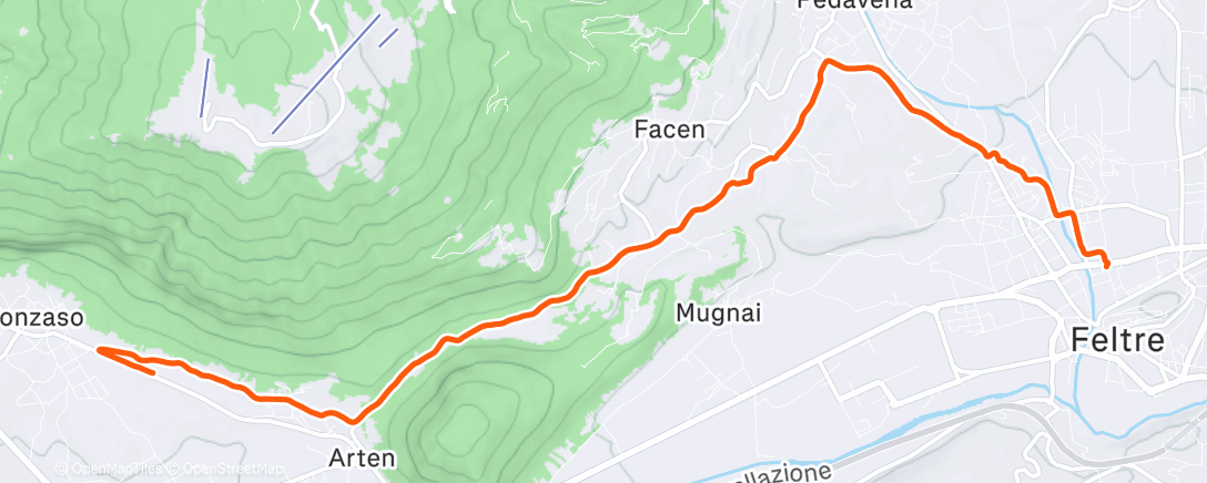 Map of the activity, Lunch Run