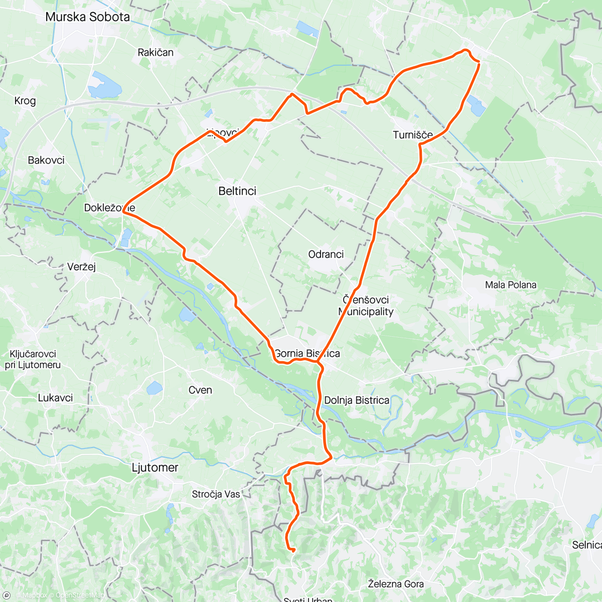 Mapa da atividade, Afternoon Ride