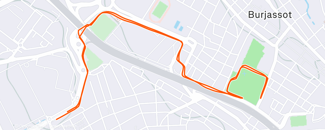 Map of the activity, Evening Run
