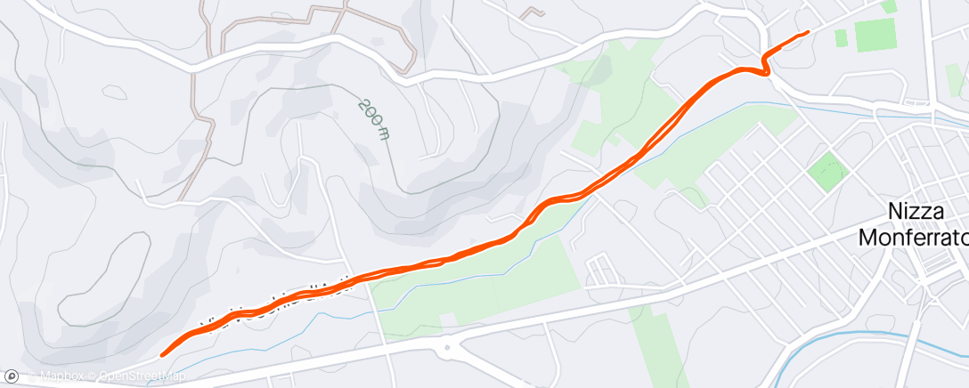 Map of the activity, 2 x 12' corsa + 2' camminata