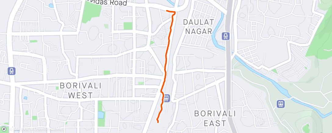 Map of the activity, Evening Commute Walk From Twin Tring Office To Borivali Station PF2