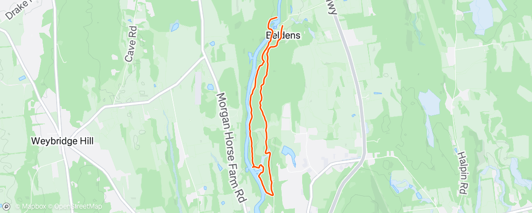 Map of the activity, Afternoon Run