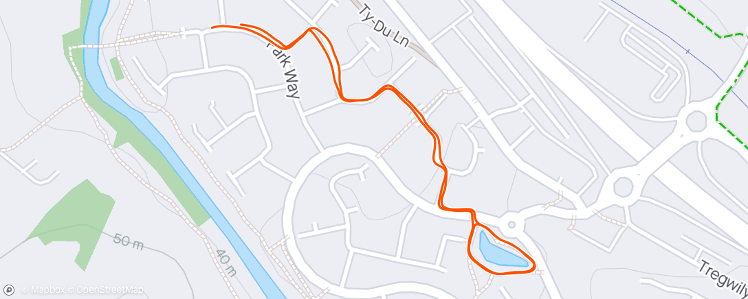 Map of the activity, One mile with Lewys