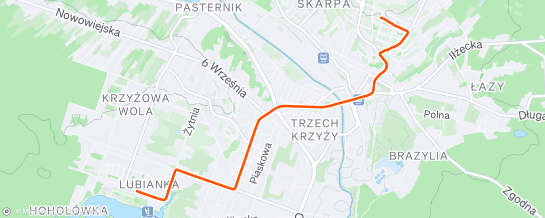 Map of the activity, Night Ride