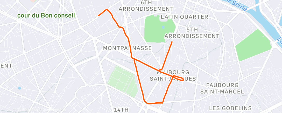 Map of the activity, Evening Walk