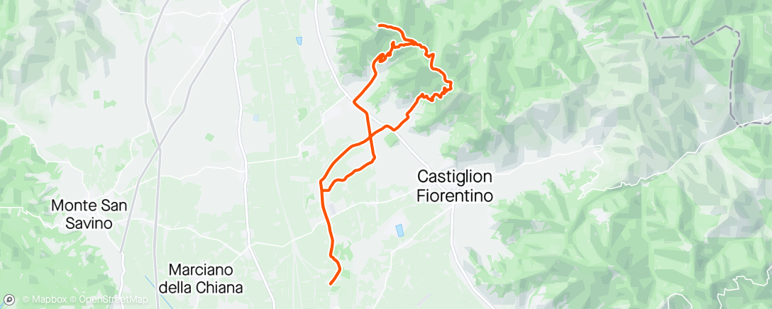 Map of the activity, MTB Trek Sc: Selve-Poggio Ciliegio-Rigutino-Pilade-Croce Lignano-5 vie-Curillo Poggio Ciliegio-Selve-Back