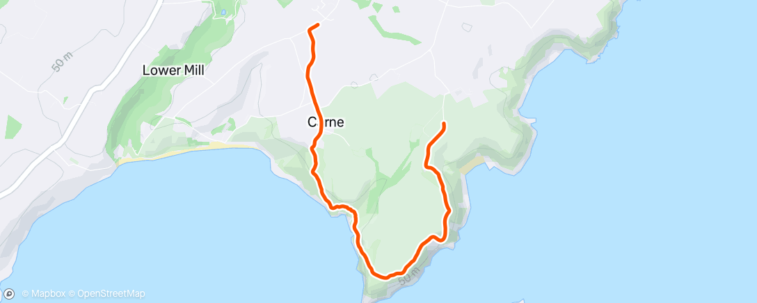 Map of the activity, Evening Trail Run