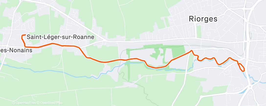 Map of the activity, Course à pied le matin