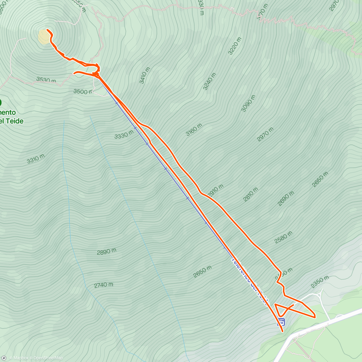 Map of the activity, Ascension du Teide - Téléphérique et marche finale pour atteindre le sommet