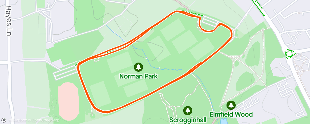 Map of the activity, Bromley Parkrun