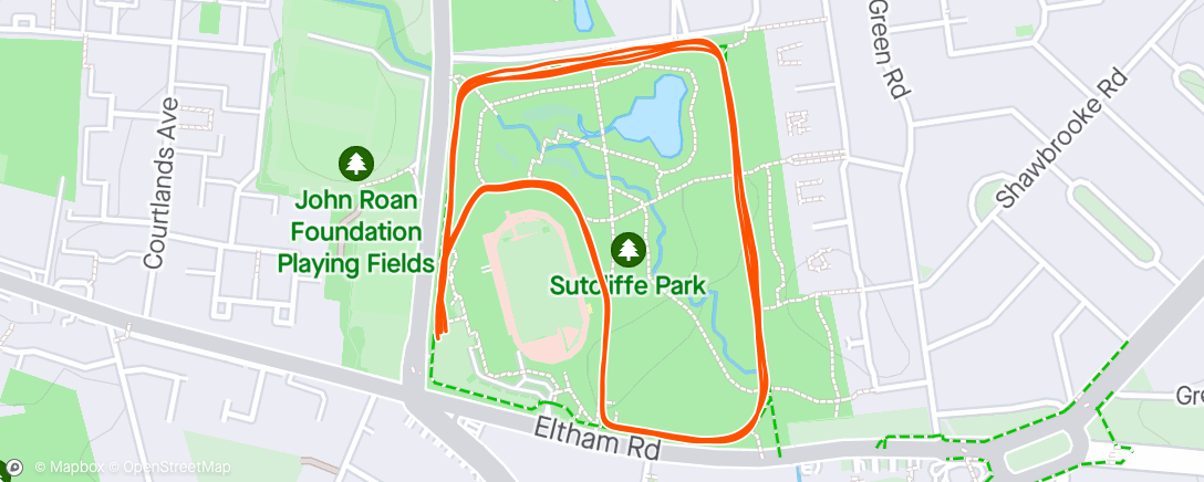 Map of the activity, Park Run (Sutcliffe)