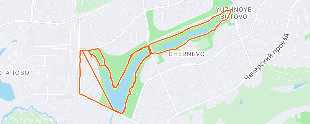 Map of the activity, Вечерний забег