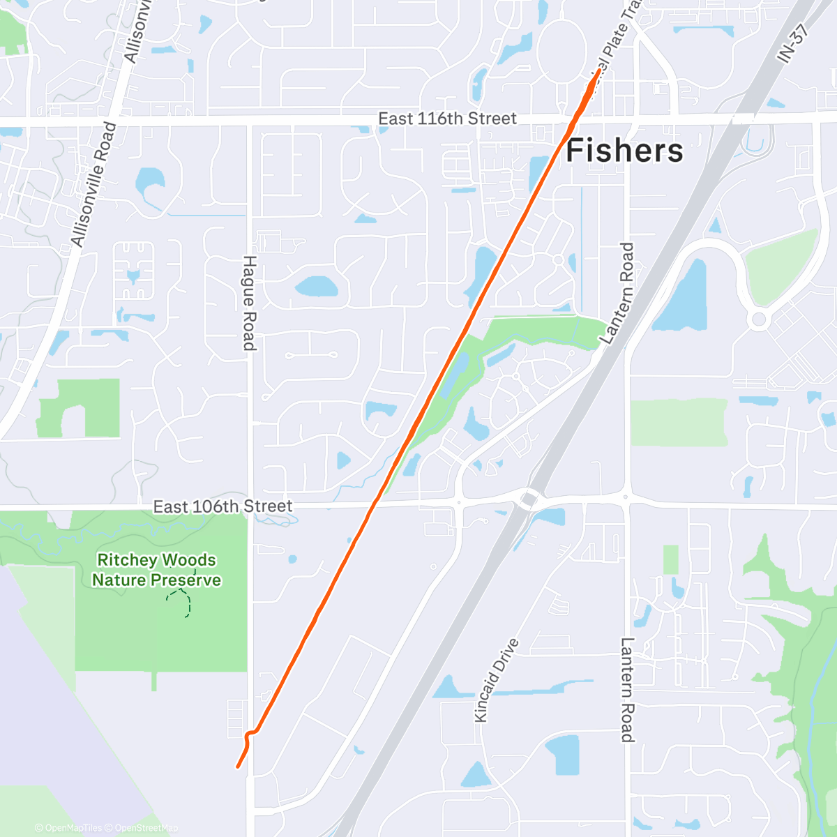 Map of the activity, Morning Run