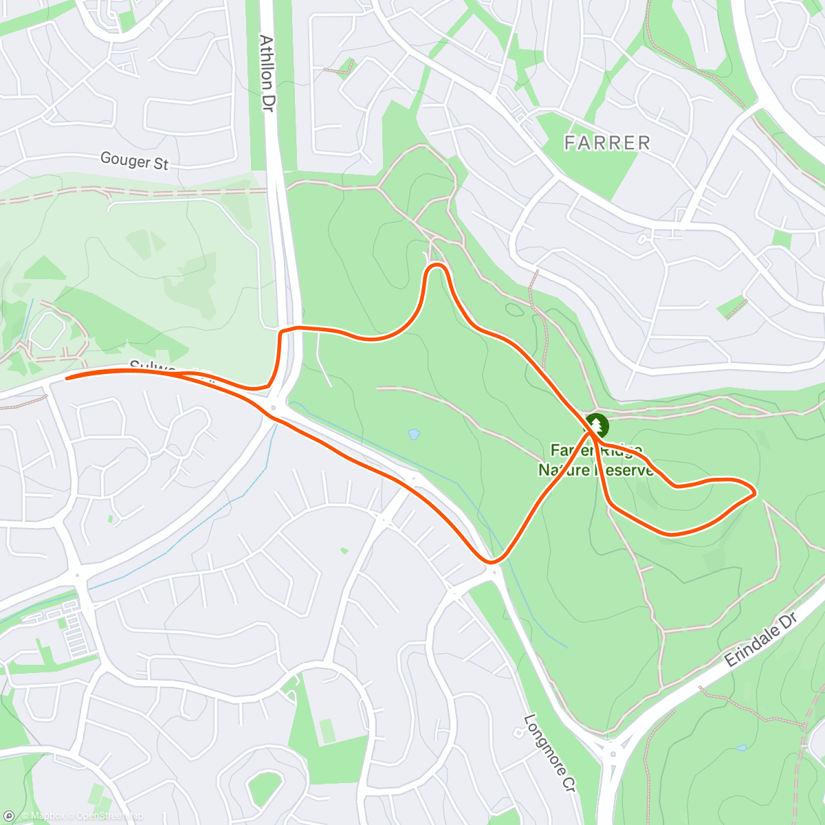 Map of the activity, Farrer Hill w KB