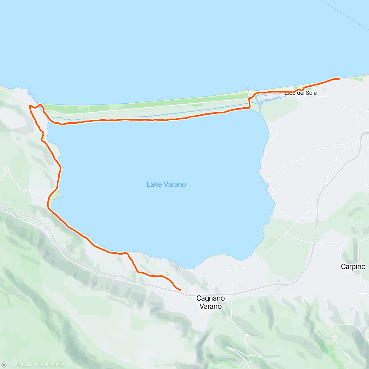Map of the activity, ROUVY - Varano lake | Italy