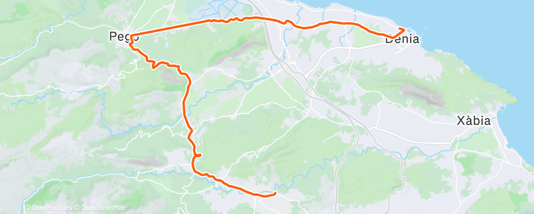 Map of the activity, Losfietsen naar Denia