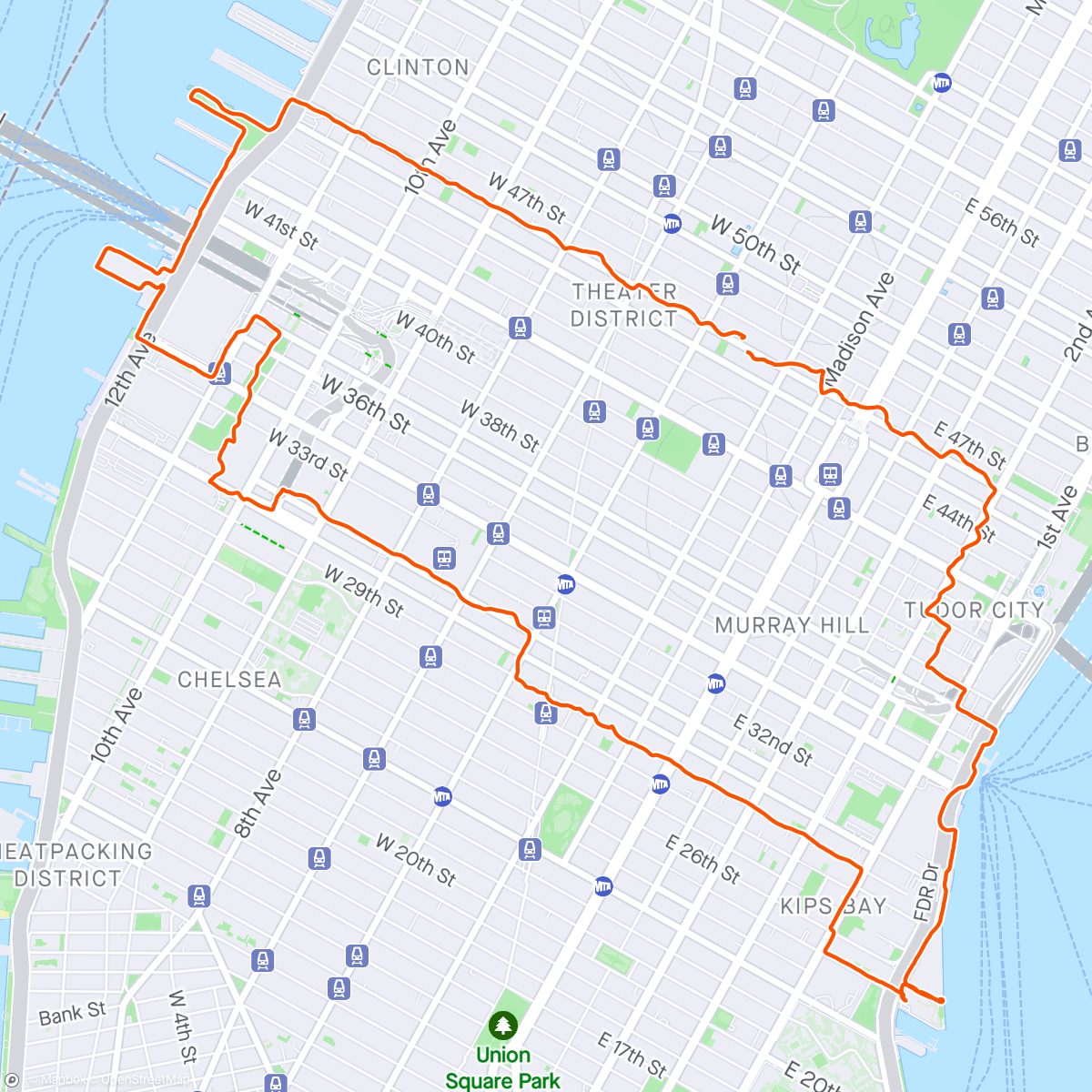 Mapa de la actividad (Midtown Manhattan)