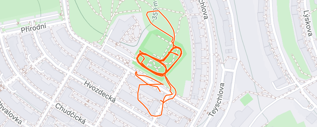 Map of the activity, Afternoon Walk