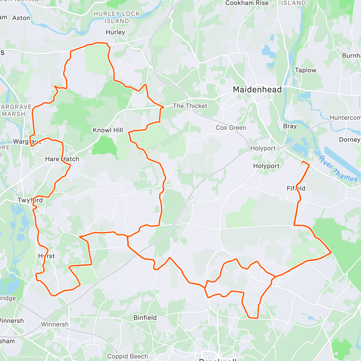 Map of the activity, Lunch Ride