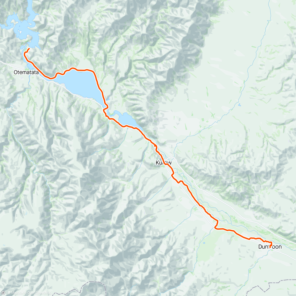 Map of the activity, ROUVY - A2O day 4 Waitaki River ~ New Zealand