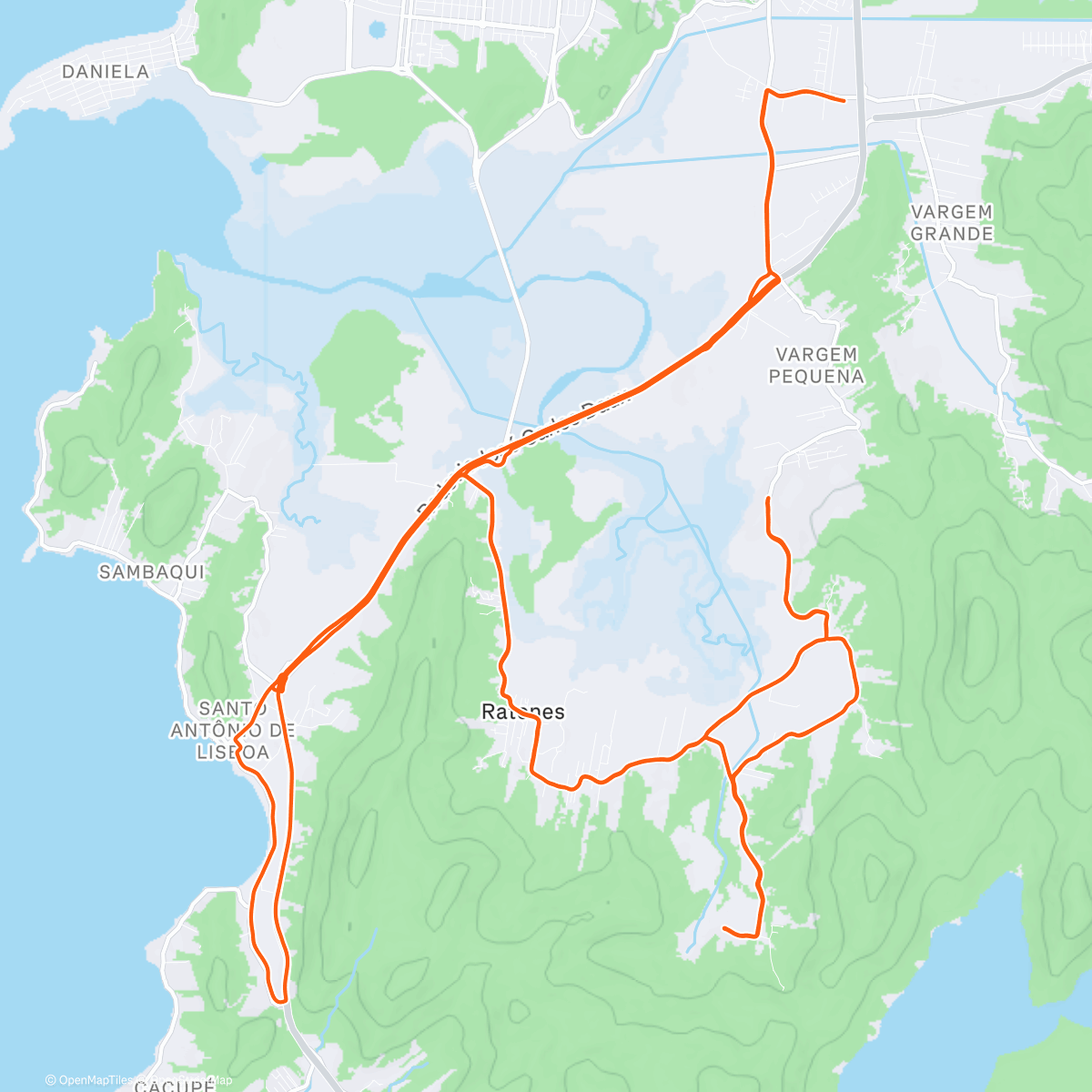 Map of the activity, Pedalada matinal
