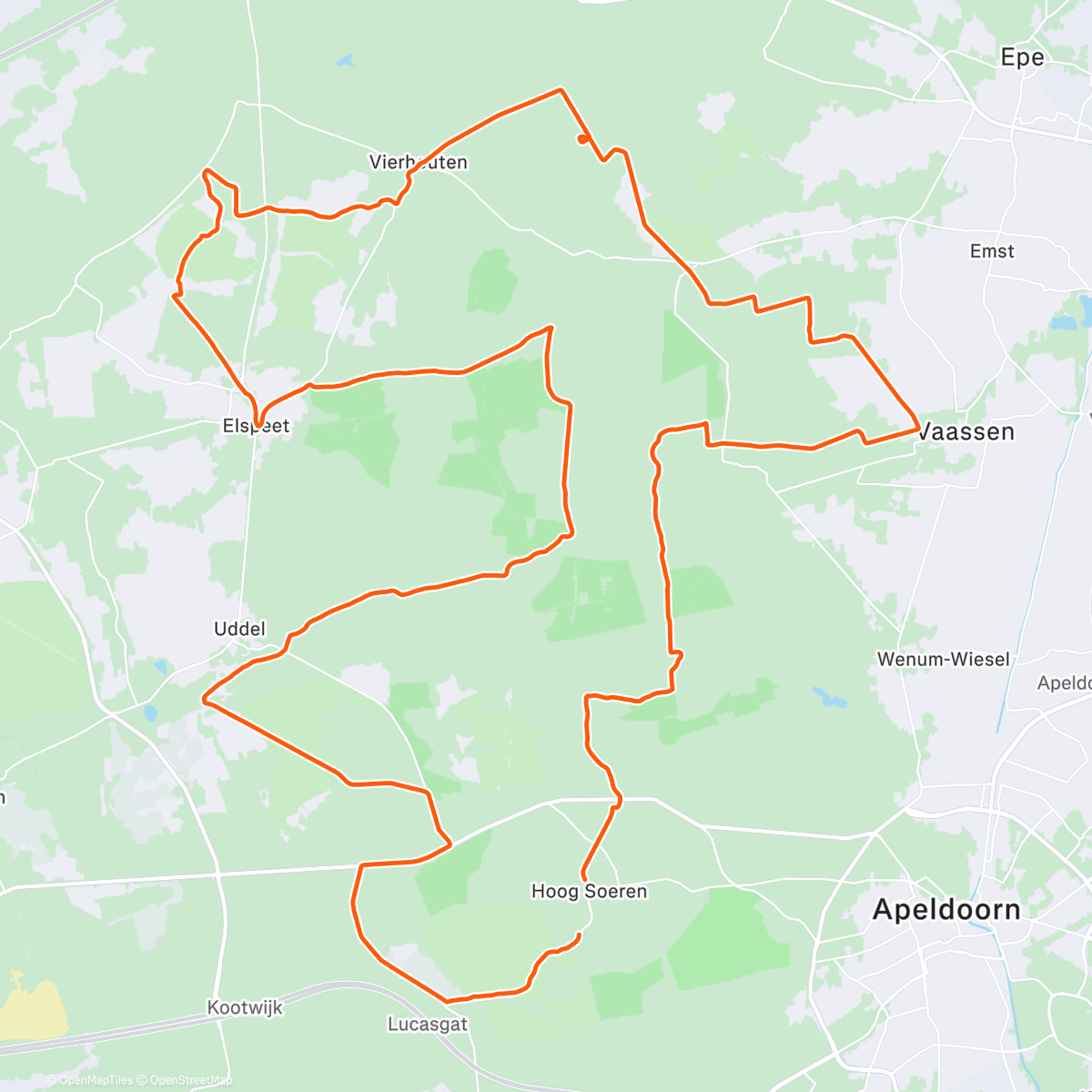 Карта физической активности (Gravelride around Kroondomein)