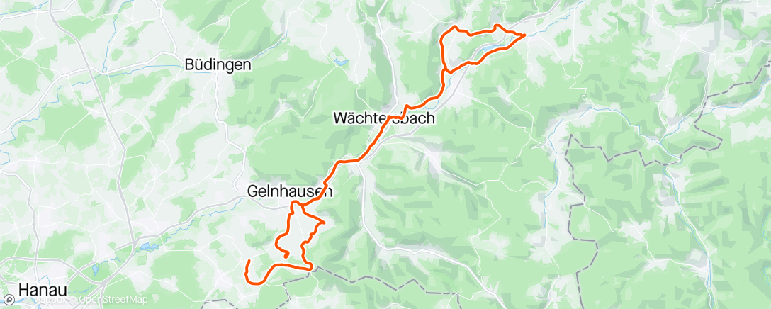 Carte de l'activité Steinau zurück über Rimbachfarm