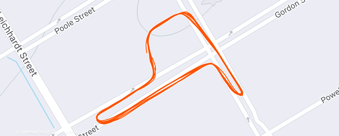 Map of the activity, Afternoon Run