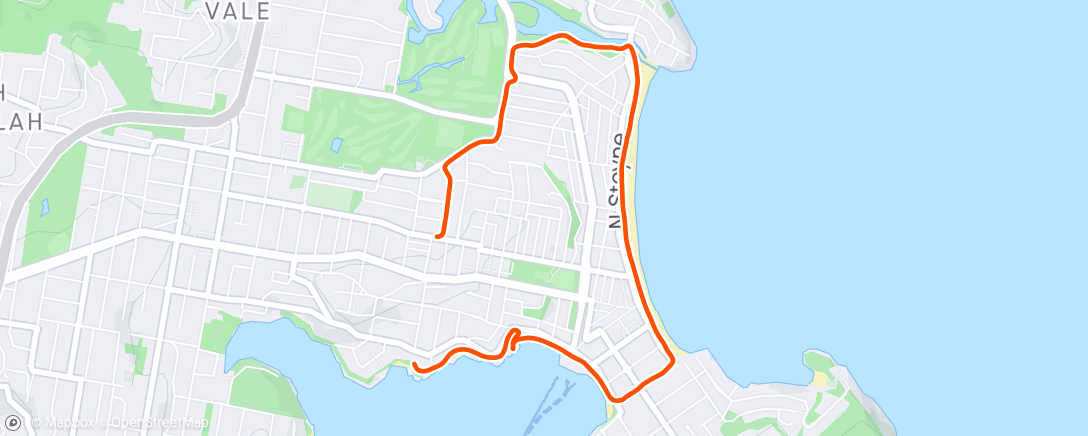 Map of the activity, Back in beautiful Manly
