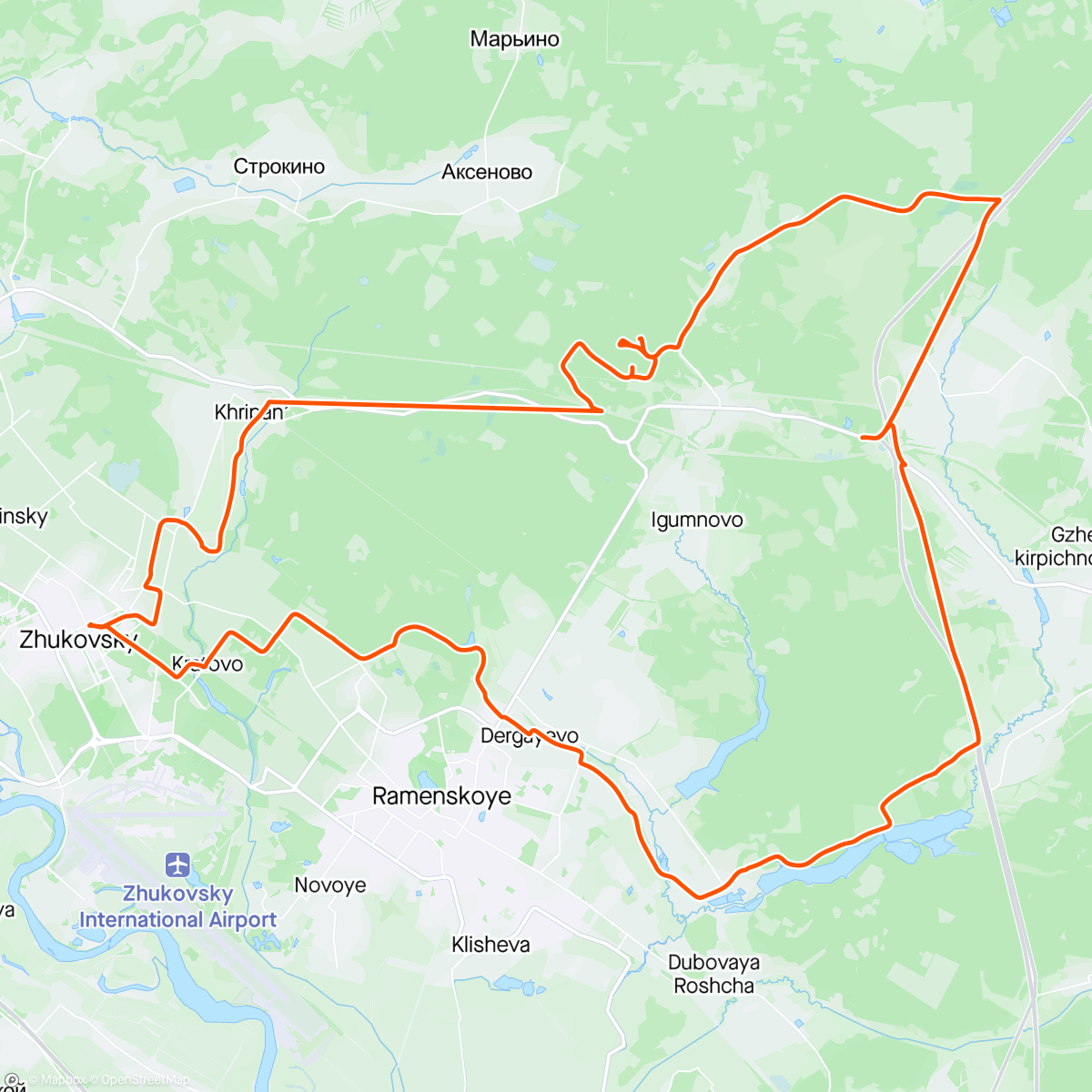 Map of the activity, Кратово - Обухово - Захарово - Отдых