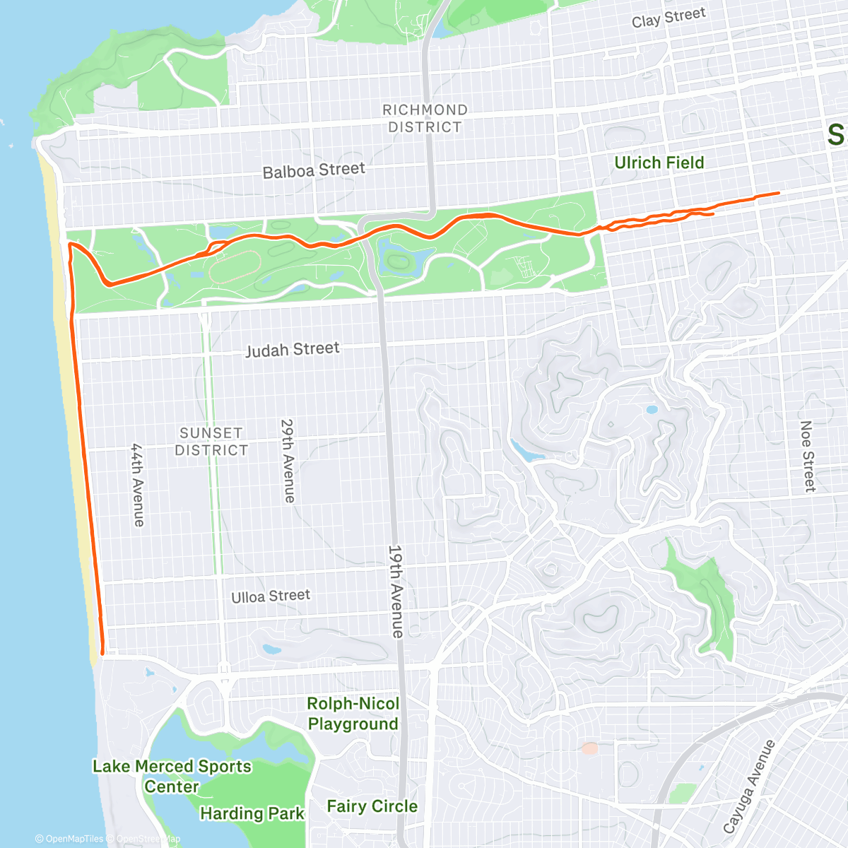 Map of the activity, sunset halfie