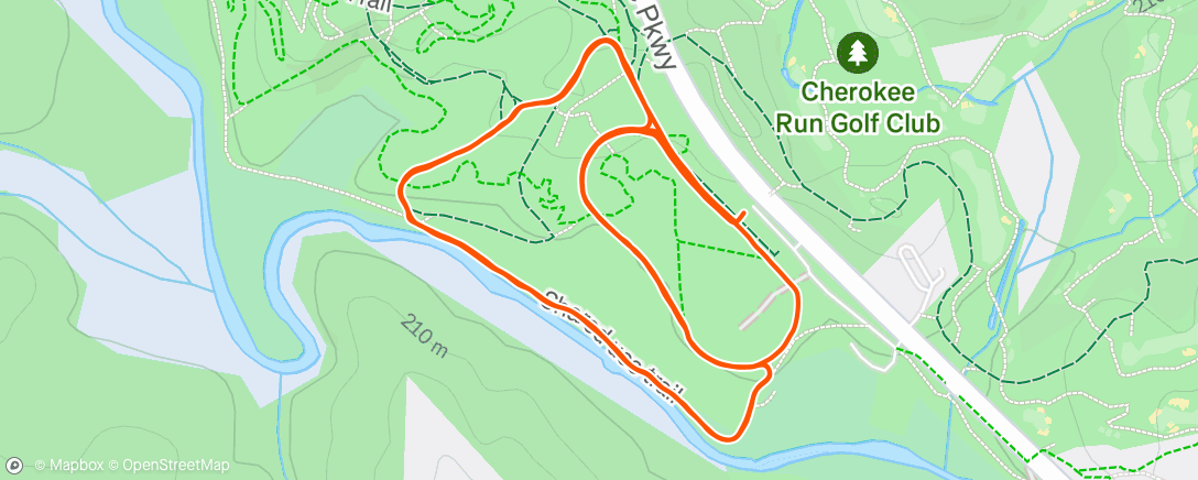 Map of the activity, Afternoon Run
