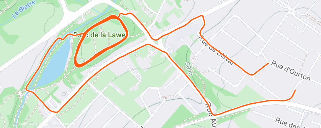 Map of the activity, 🏃‍♂️‍➡️ À la maison : 8x400m