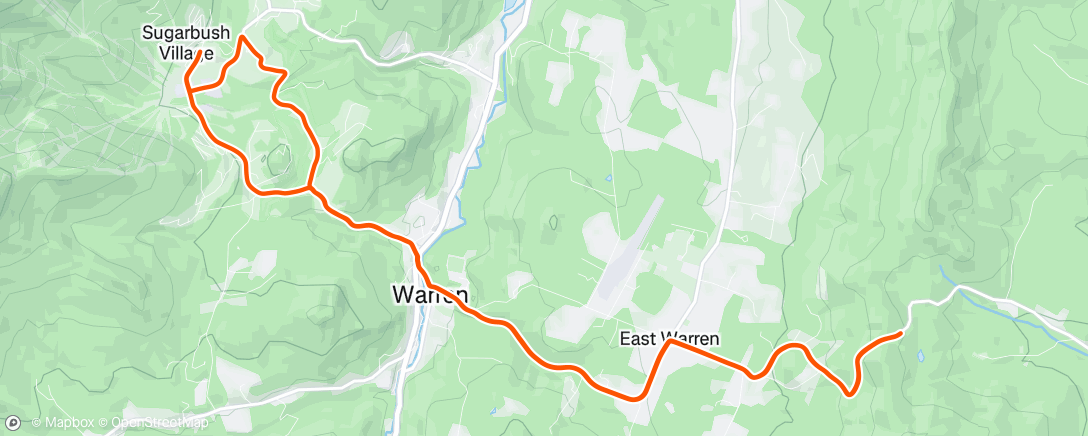 Map of the activity, Afternoon spin-turned-leg burner up Roxbury Gap