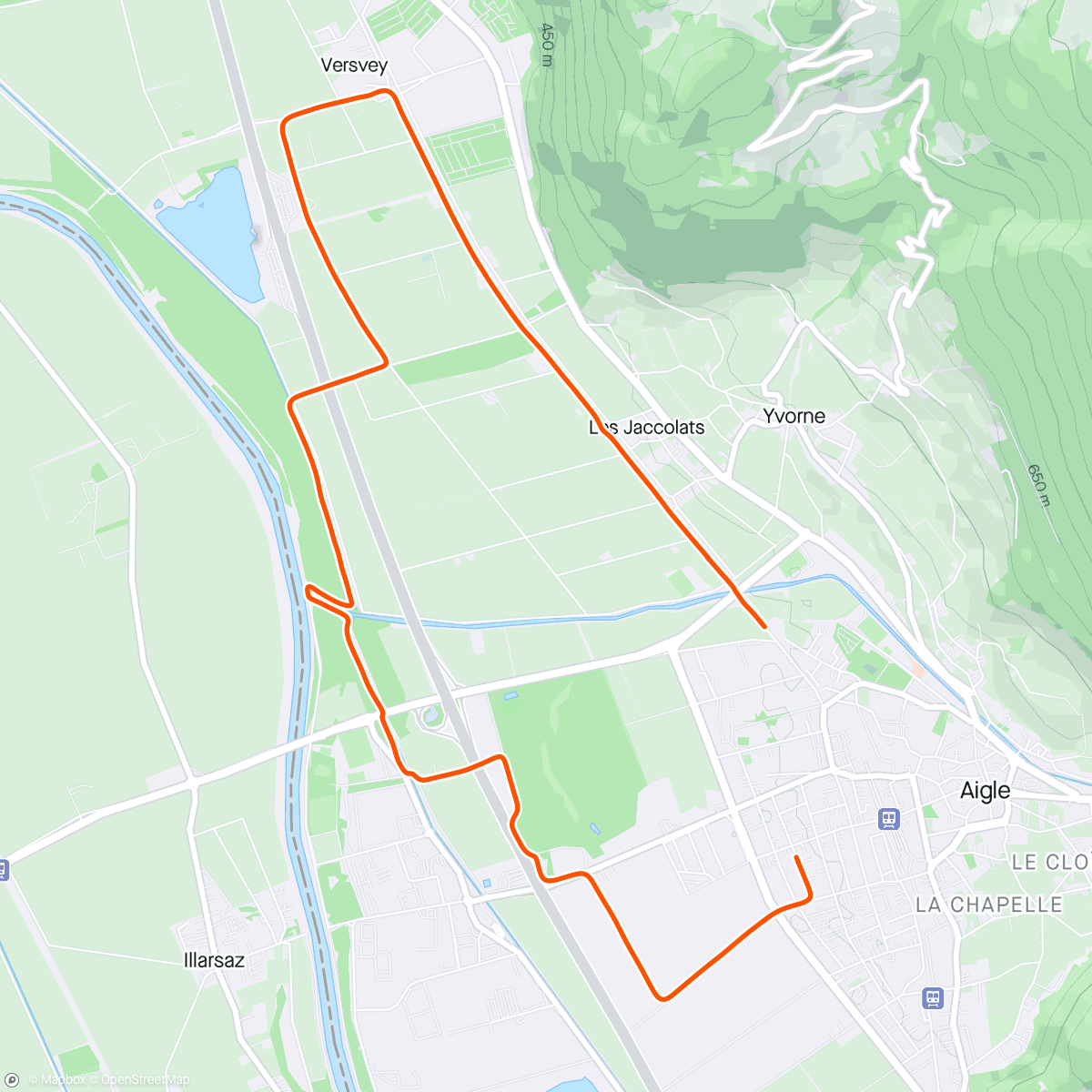 Map of the activity, Footing avec Jen