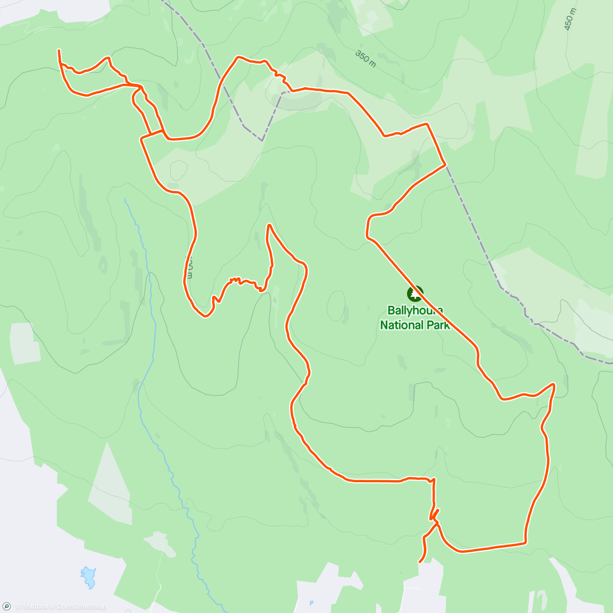 Map of the activity, Castlepolooka climb